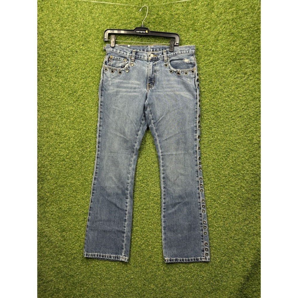 Polo Ralph Lauren Jeans Womens 8 Boot Leg Medium Wash Denim Y2K Biker Grunge